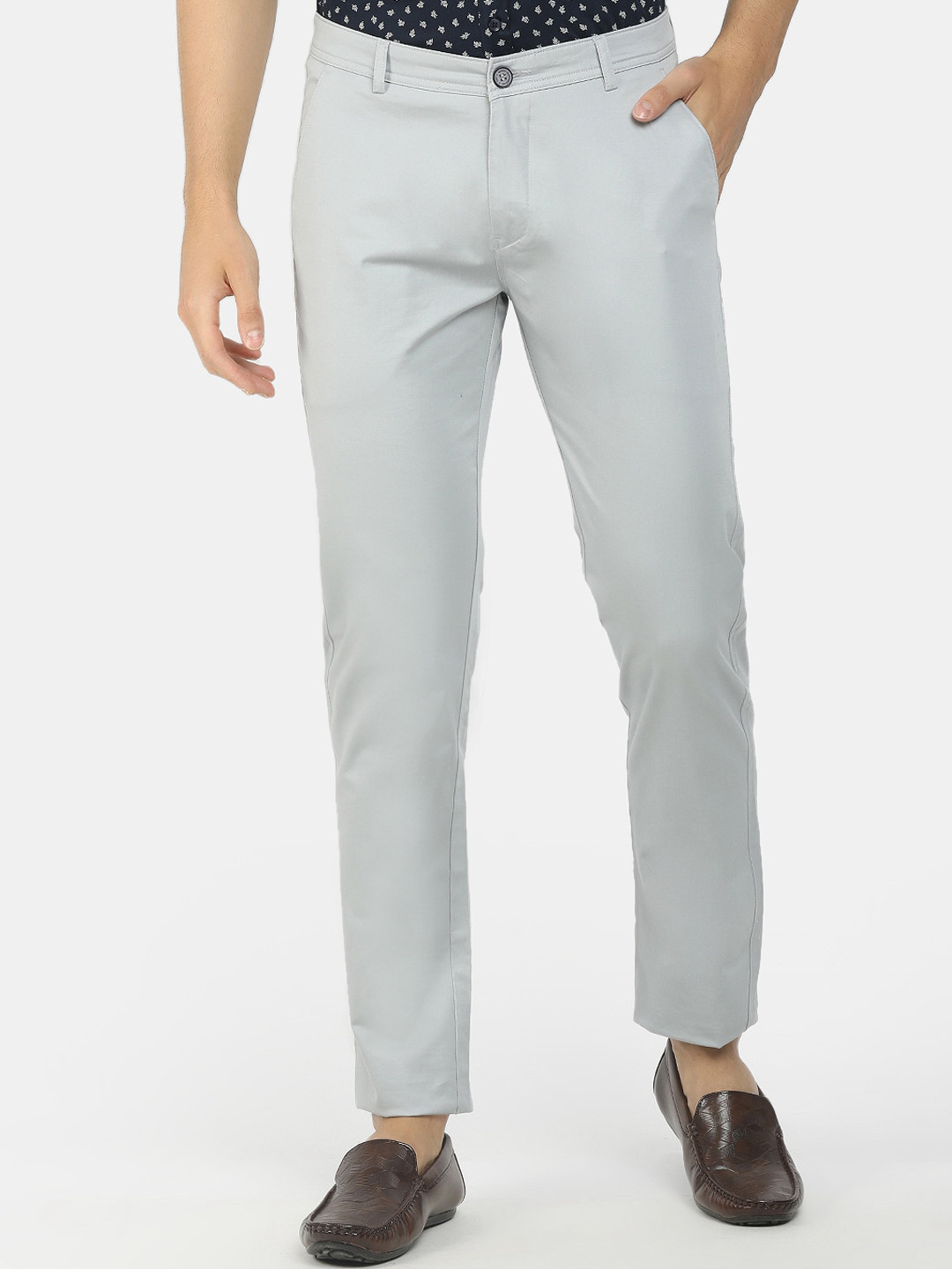 

V-Mart Men Grey Classic Slim Fit Trousers