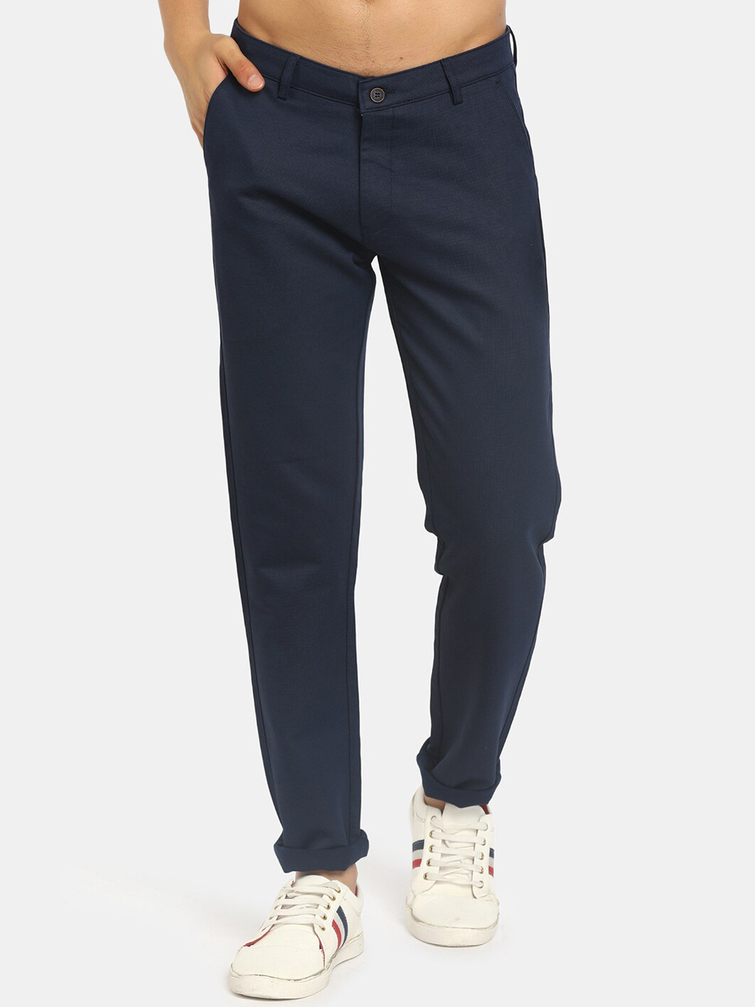 

V-Mart Men Navy Blue Classic Slim Fit Trousers