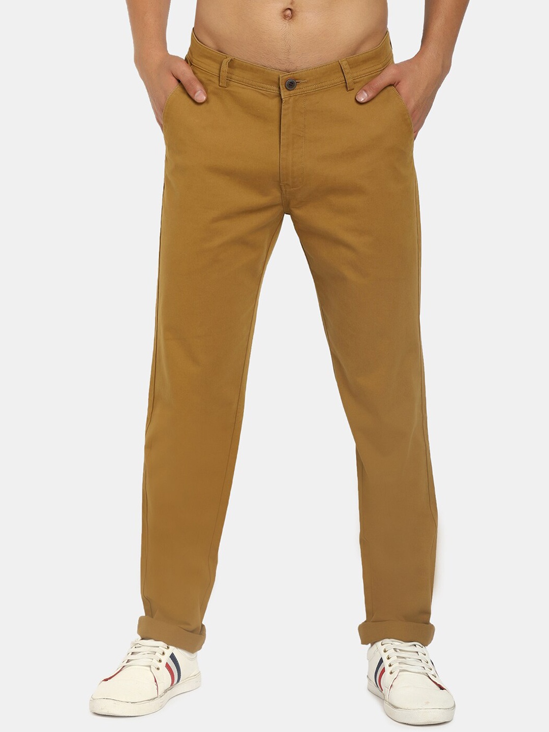 

V-Mart Men Khaki Classic Slim Fit Chinos Trousers