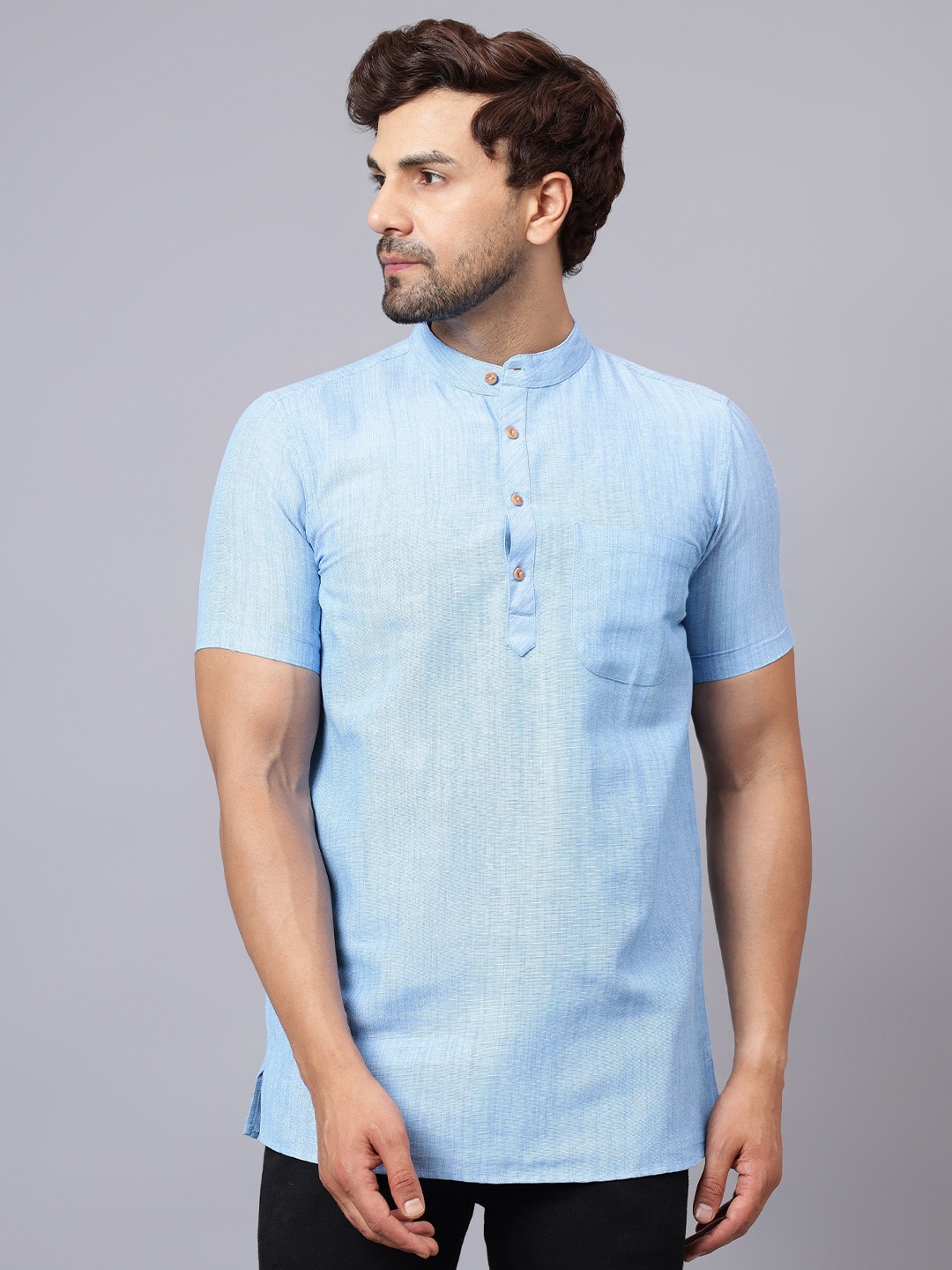 

Latest Chikan Garments Men Blue Cotton Kurta