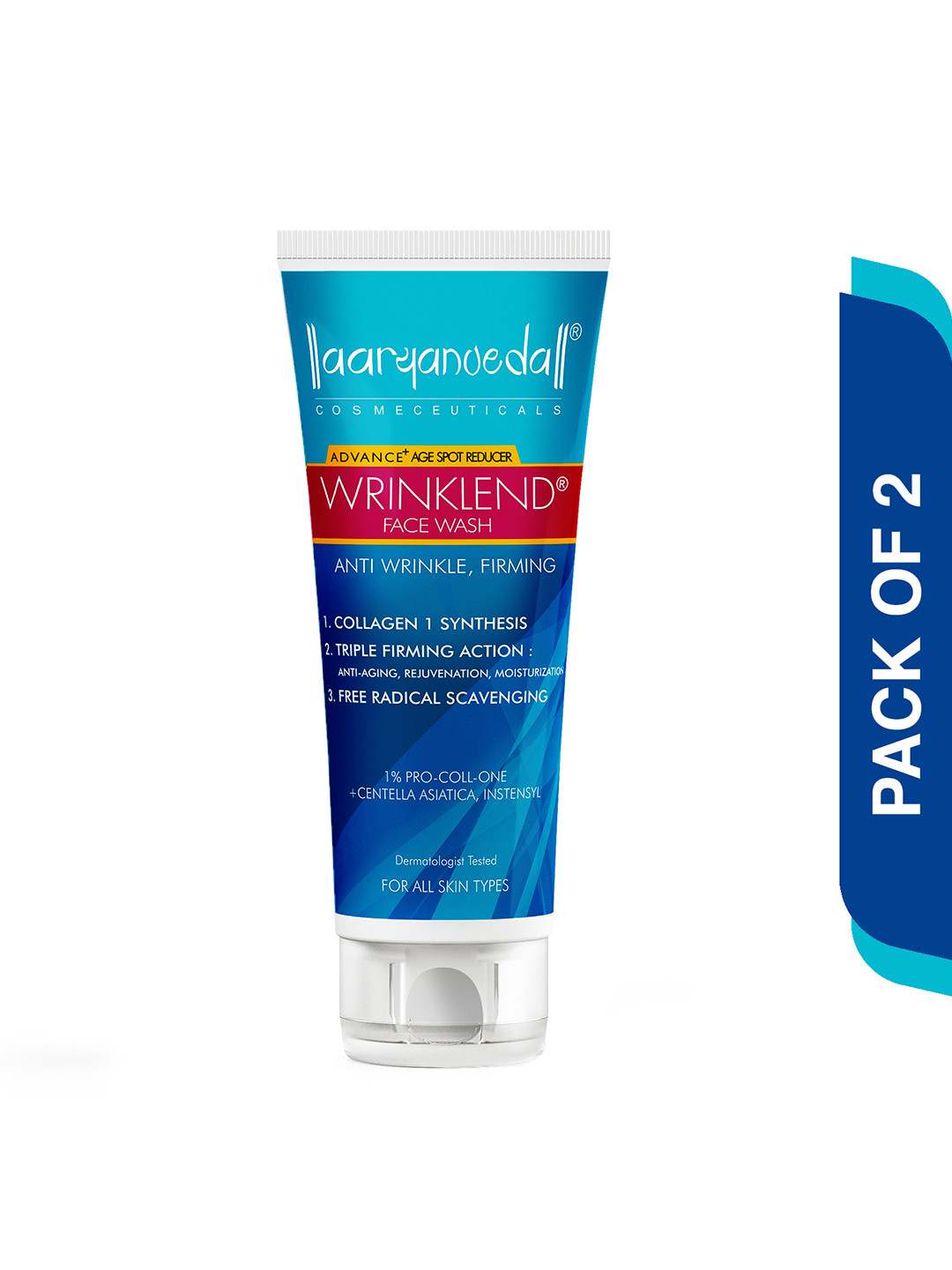 

Aryanveda Set of 2 Advance+ Age Spot Reducer Wrinklend Face Wash For Firming - 60 ml Each, Blue