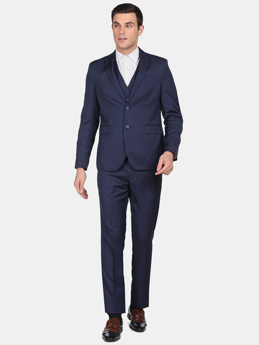 

Arrow Men Navy Blue Solid Regular-Fit Single-Breasted 2-Piece Formal Suit