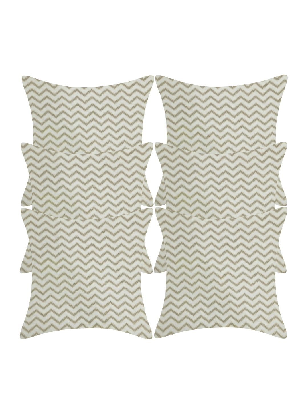 

INDHOME LIFE White Set of 6 Geometric Square Cushion Covers