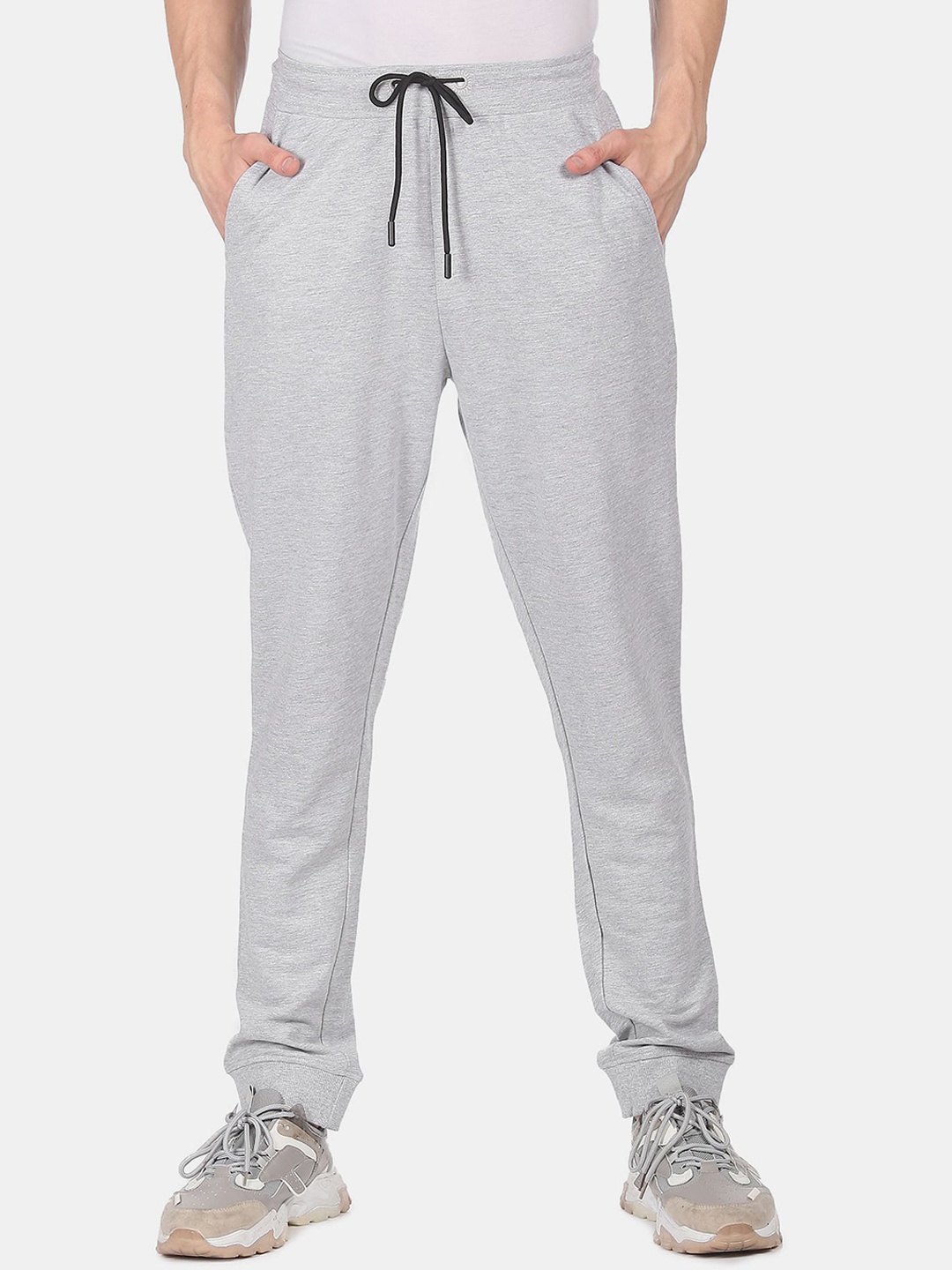 

Arrow Men Grey Solid Sraight-Fit Joggers