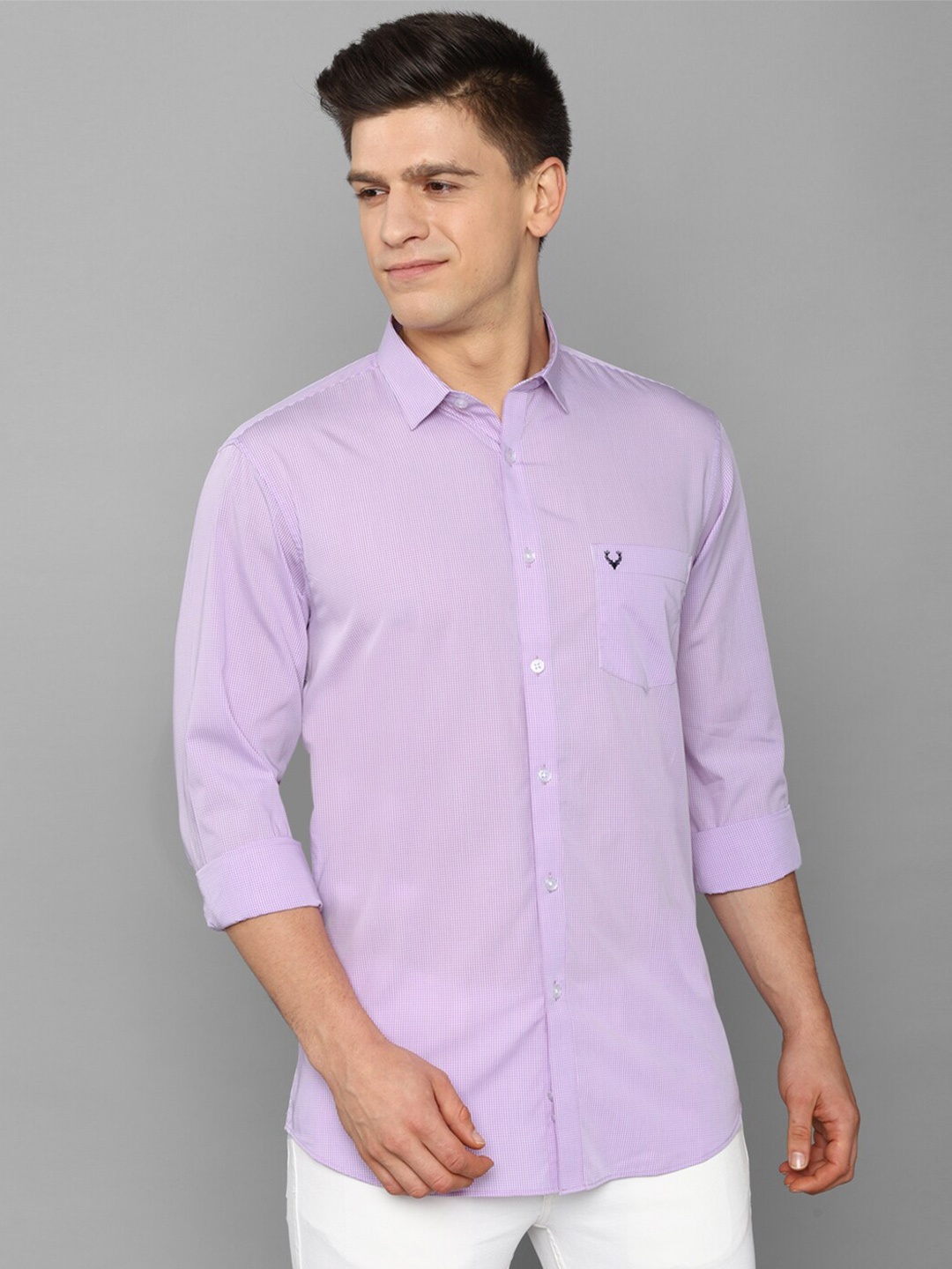 

Allen Solly Men Purple Slim Fit Pure Cotton Casual Shirt