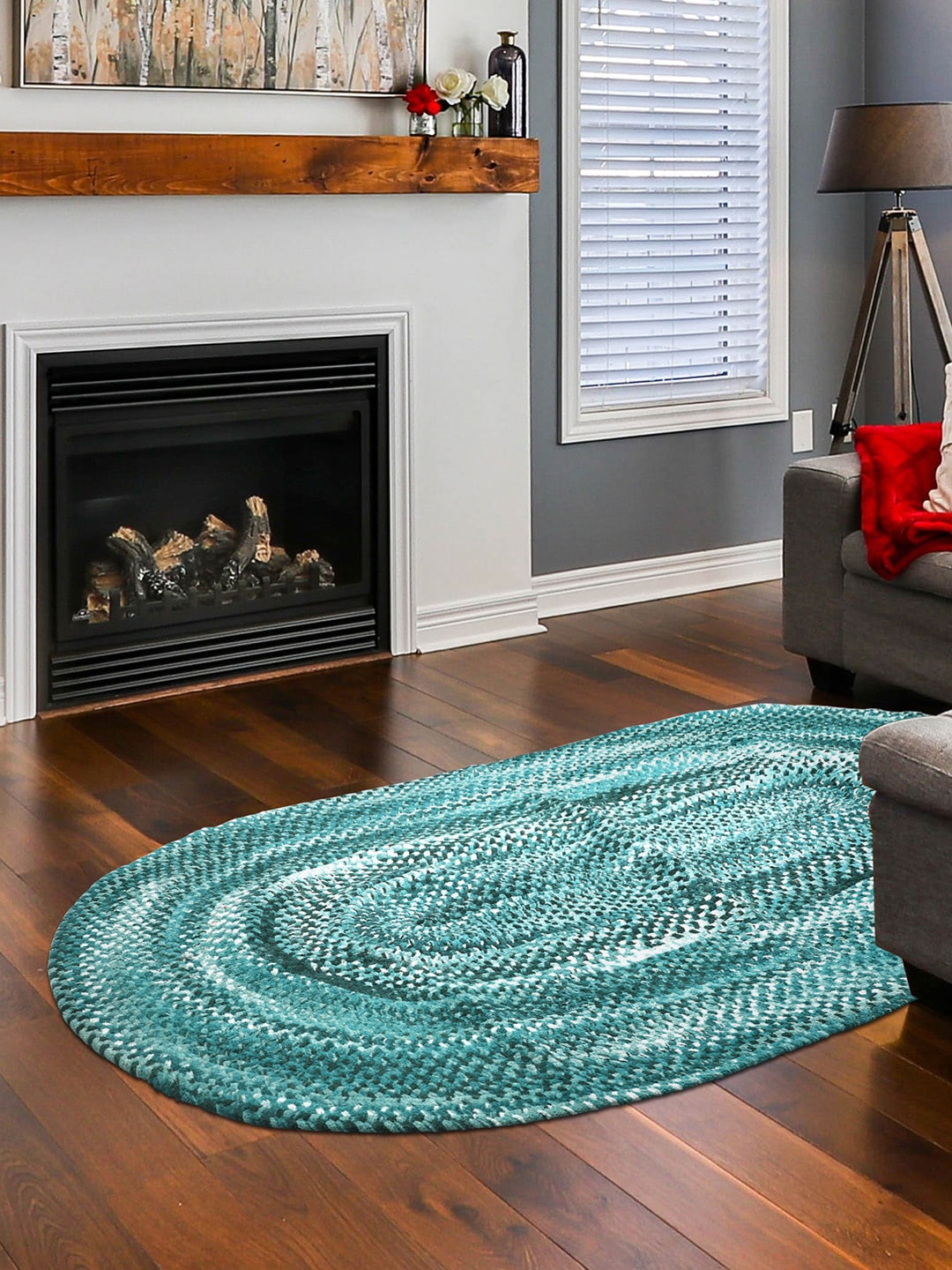 

Pano Blue Braided Floor Mats