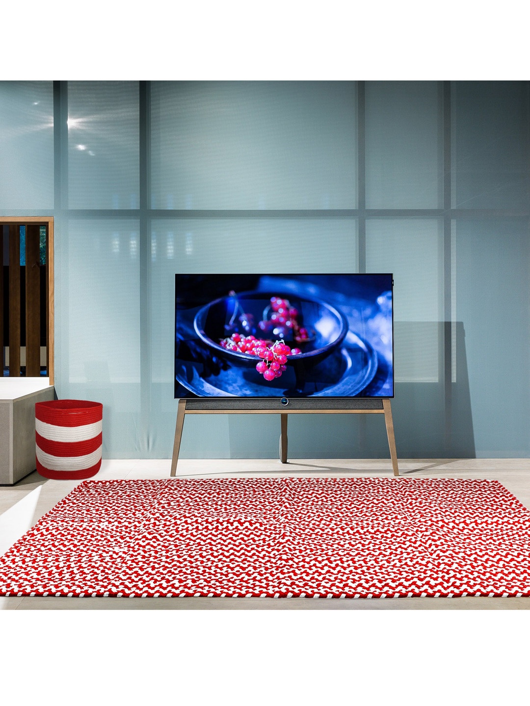 

Pano Red Zig Zag Braided Durable Reversible Carpet