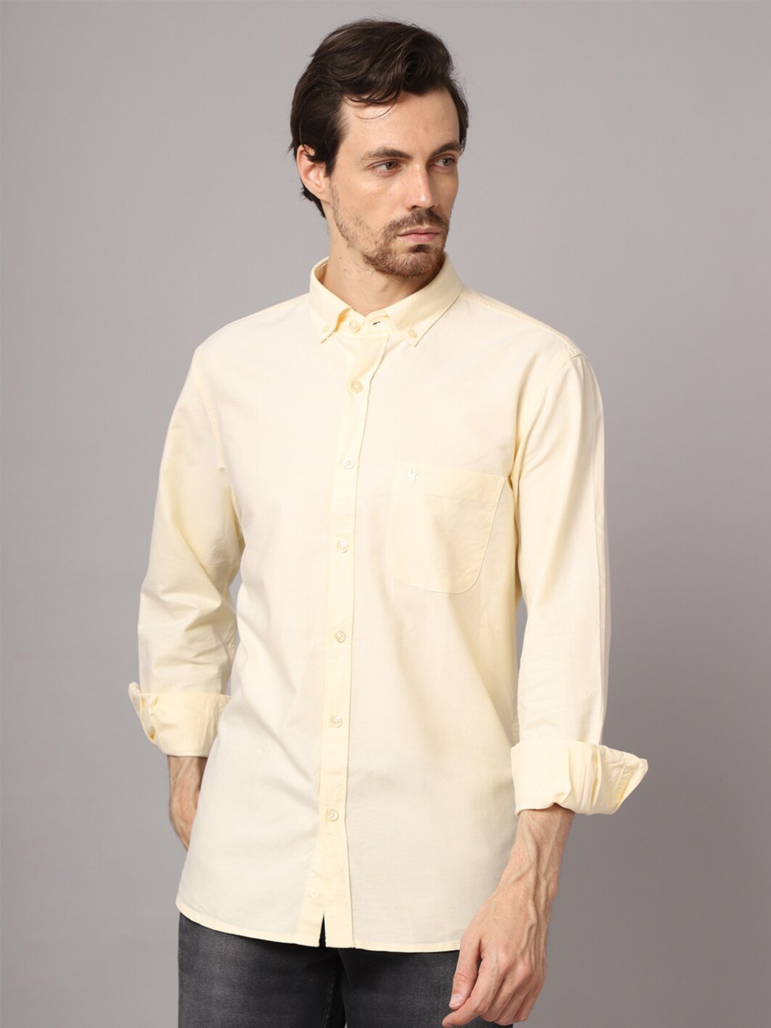

Cantabil Men Yellow Casual Shirt
