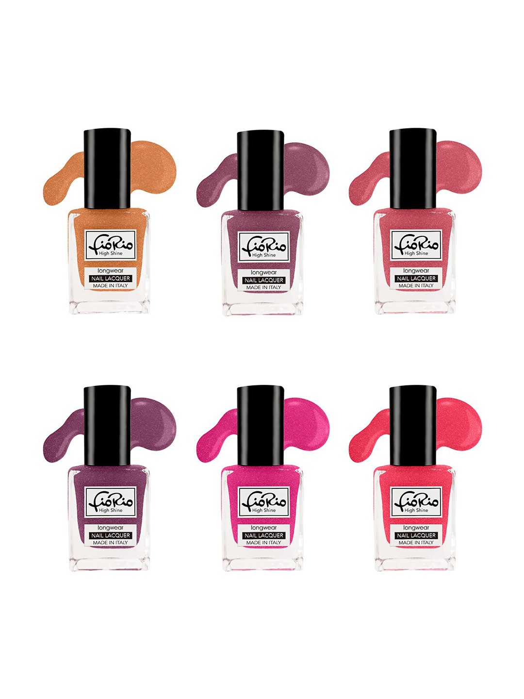 

Fiorio Set Of 6 Nail Polish, Pink