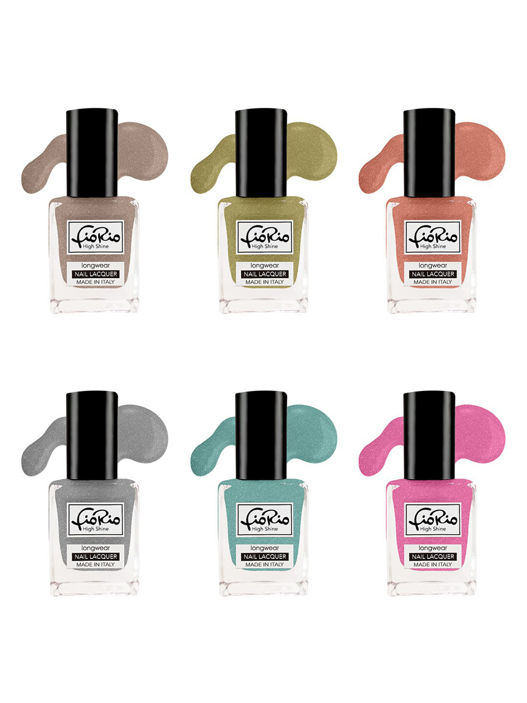 

Fiorio Set of 6 Nail Polish High Shine Long Lasting Nail Lacquer-11 ml Each, Pink