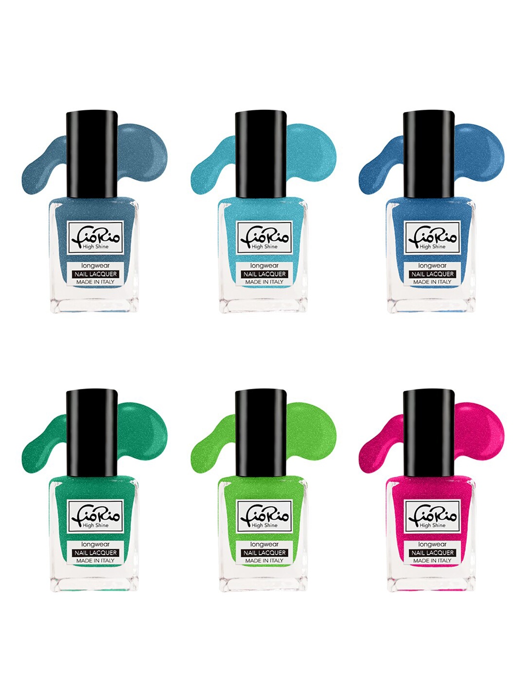 

Fiorio Set Of 6 Nail Polish High Shine Long Lasting Nail Lacquer-11 ml Each, Na