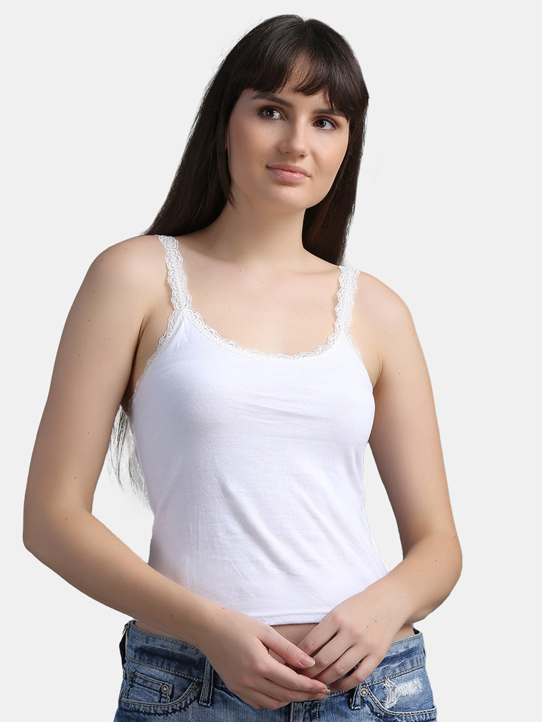 

N-Gal Women White Solid Camisole