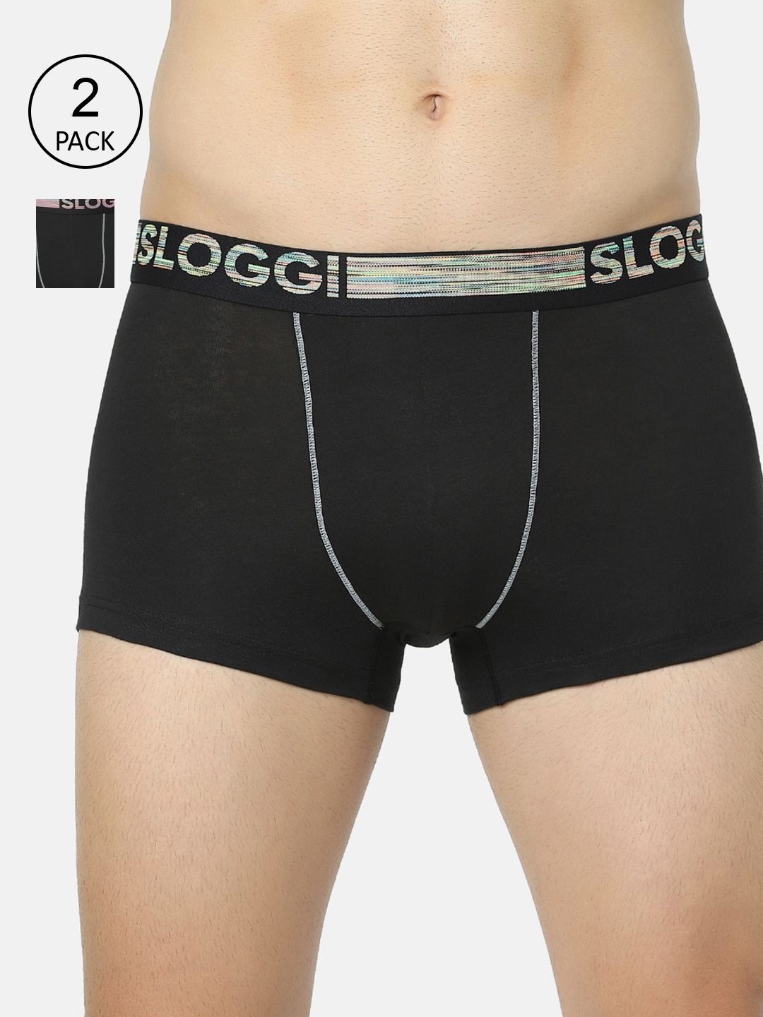 

Sloggi Men Pack of 2 Black Solid Trunk