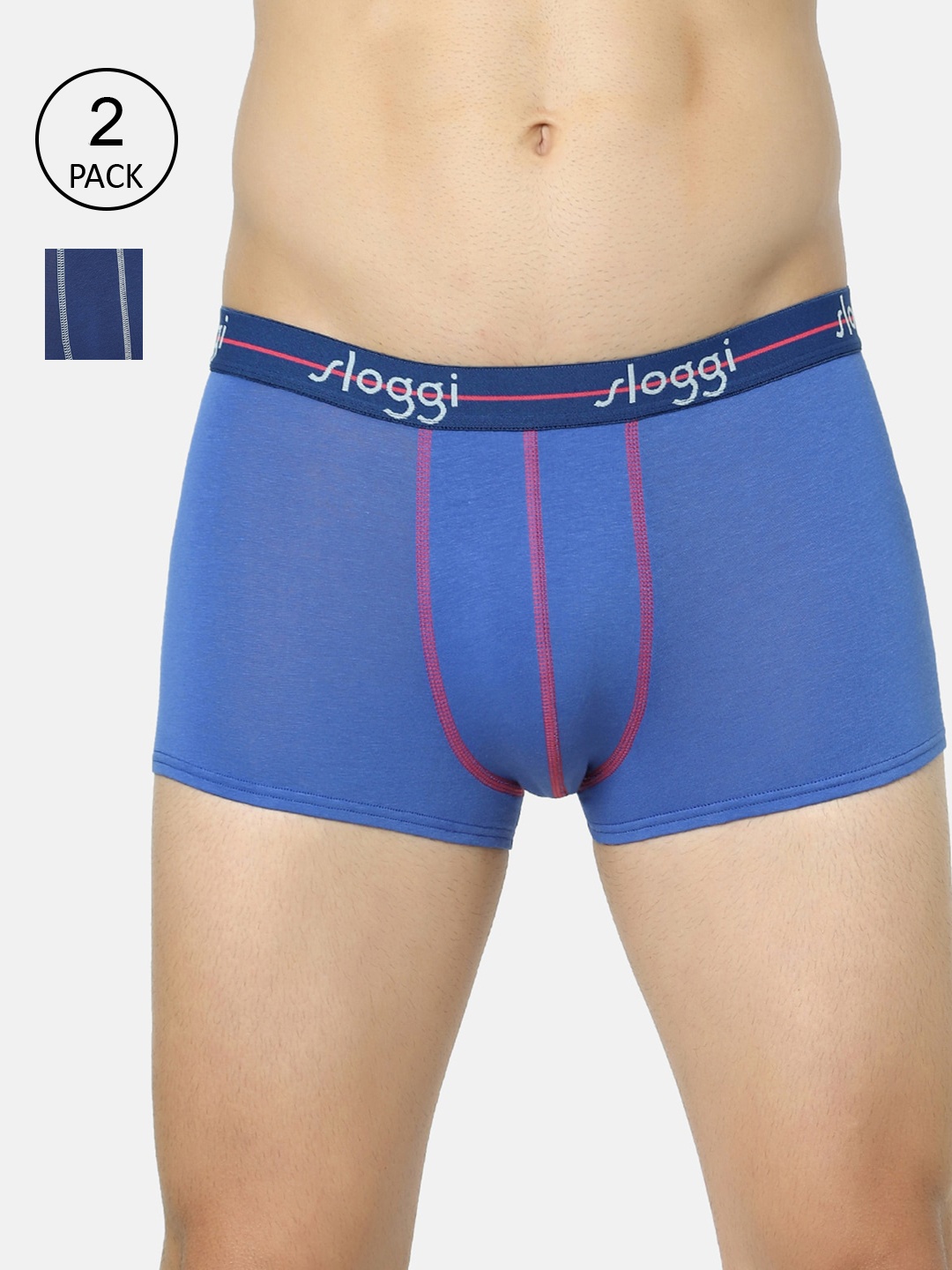 

Sloggi Men Pack Of 2 Solid Trunk- 10212129 I2, Blue