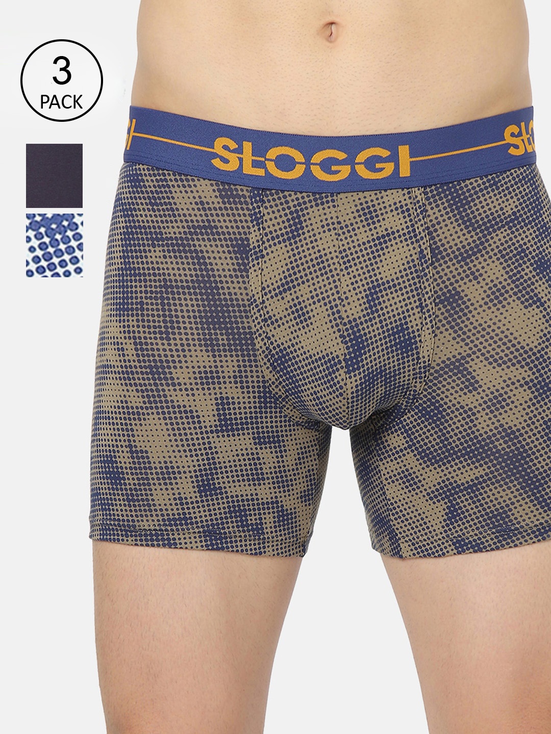 

Sloggi Men Pack Of 3 Trunk Cotton Soft Elastic Waistband Short Brief- 10212109 G9, Green