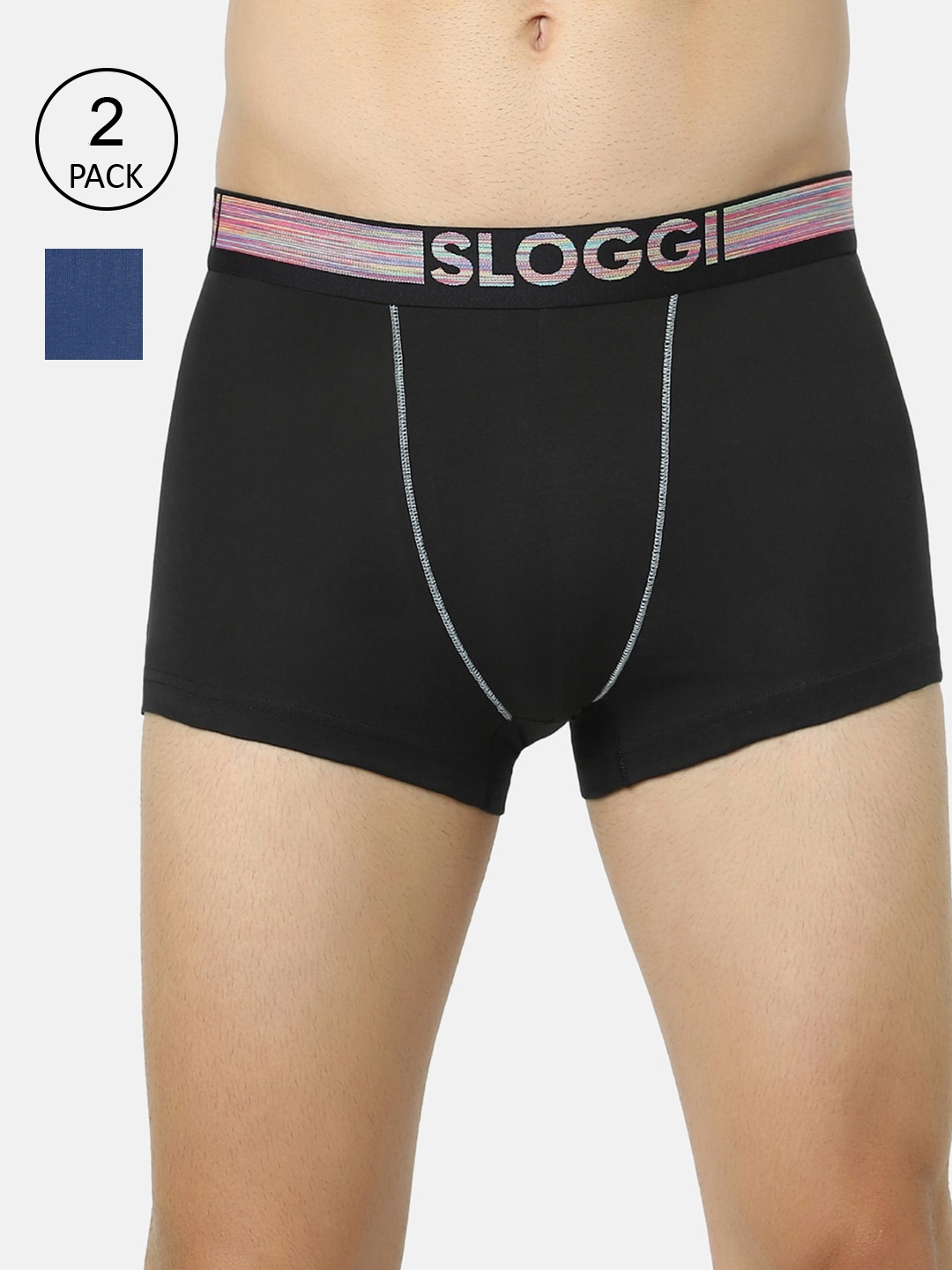 

Sloggi Men Pack Of 2 Solid Natural Ultra Soft Organic Cotton Trunks, Multi