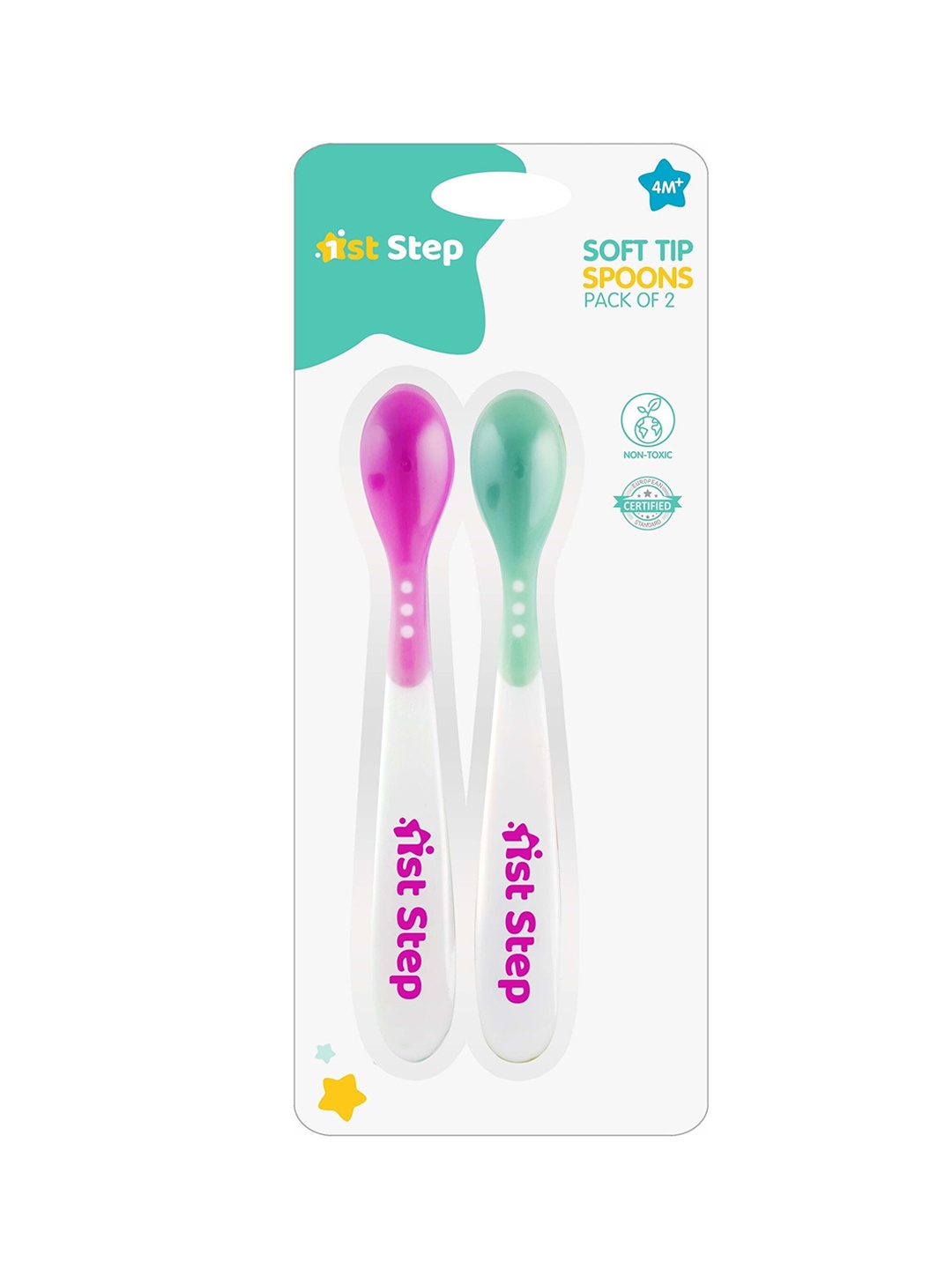 

1st Step Kids Set of 2 BPA Free Heat Sensitive Soft Tip Spoon, Pink