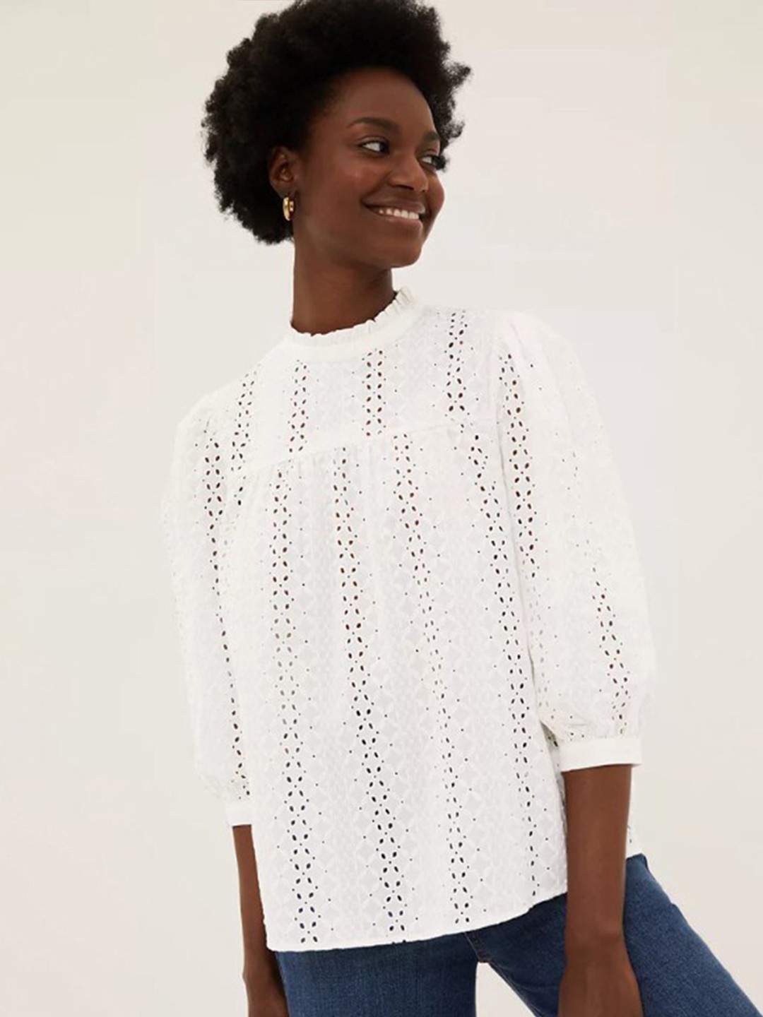 

Marks & Spencer White Ruffles Top