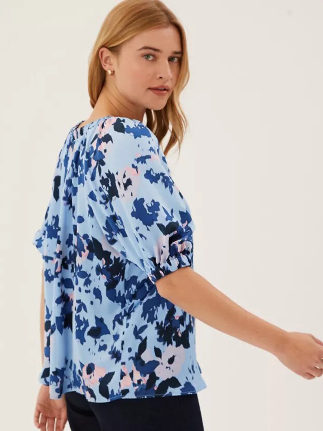 

Marks & Spencer Blue Printed Top