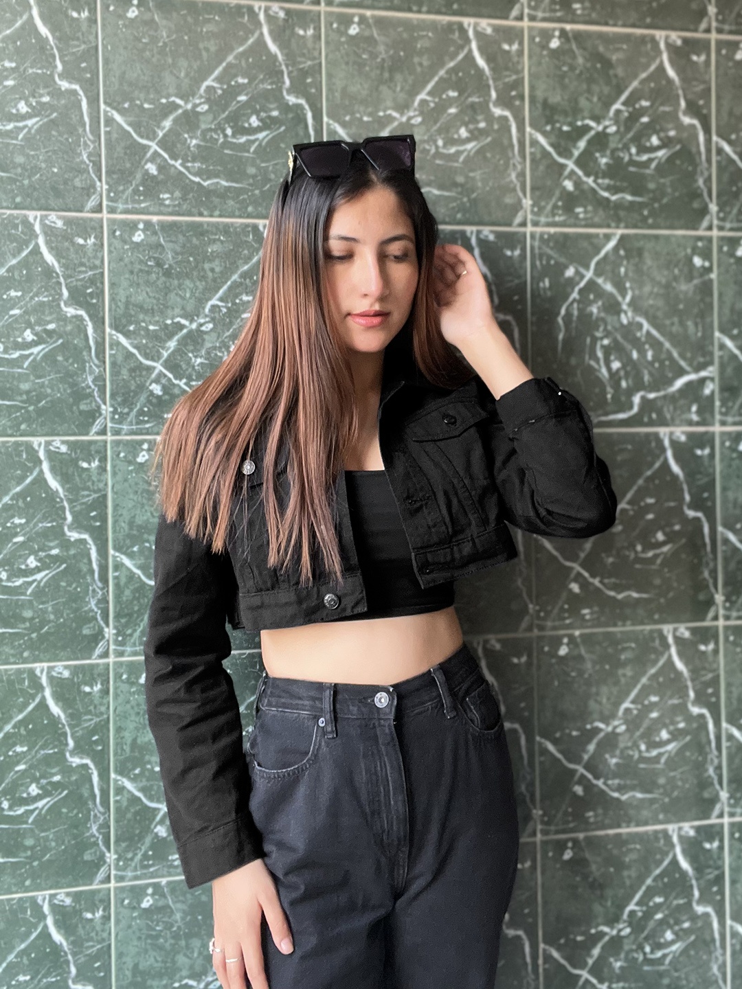 

Tokyo Talkies Women Black Crop Denim Jacket