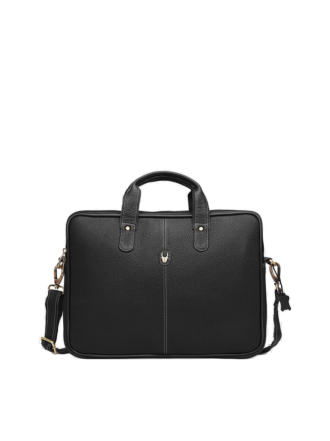 

WildHorn Men Black Leather Laptop Bag