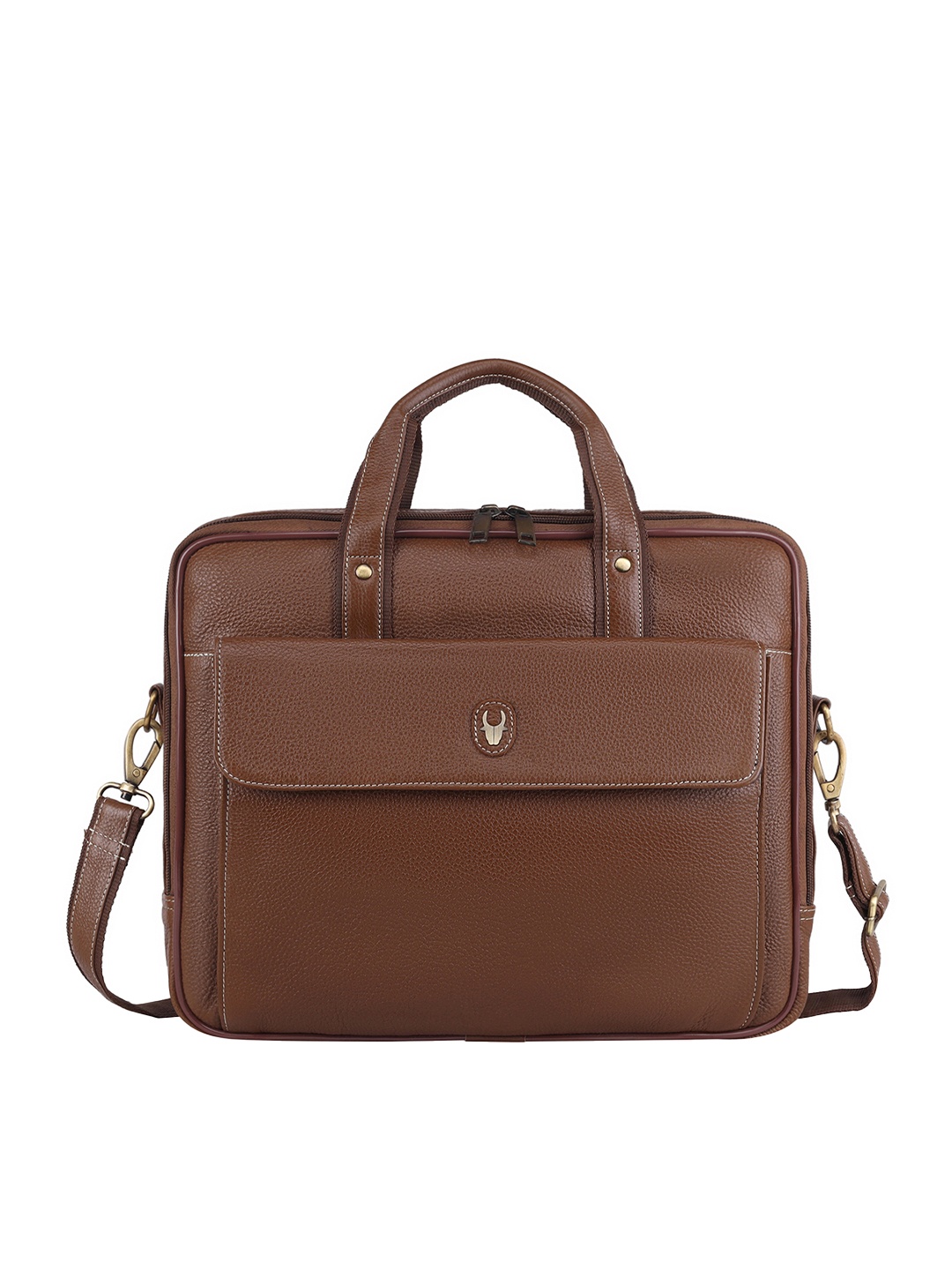 

WildHorn Men Brown Leather Laptop Bag