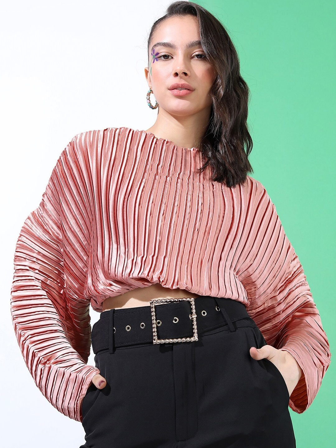 

Tokyo Talkies Orange Blouson Crop Top