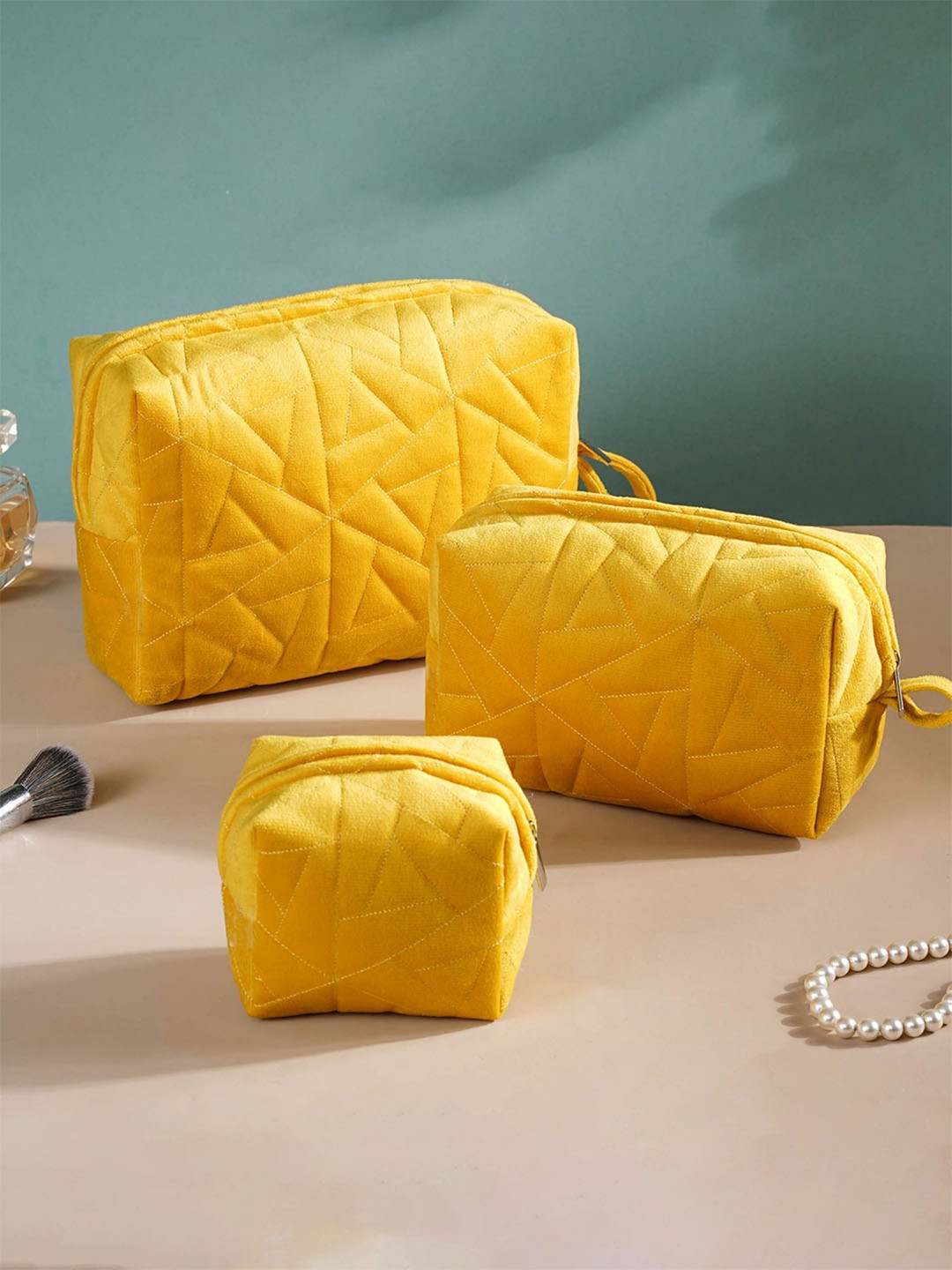 

Nestasia Set of 3 Multipurpose Cosmetic Bags, Yellow