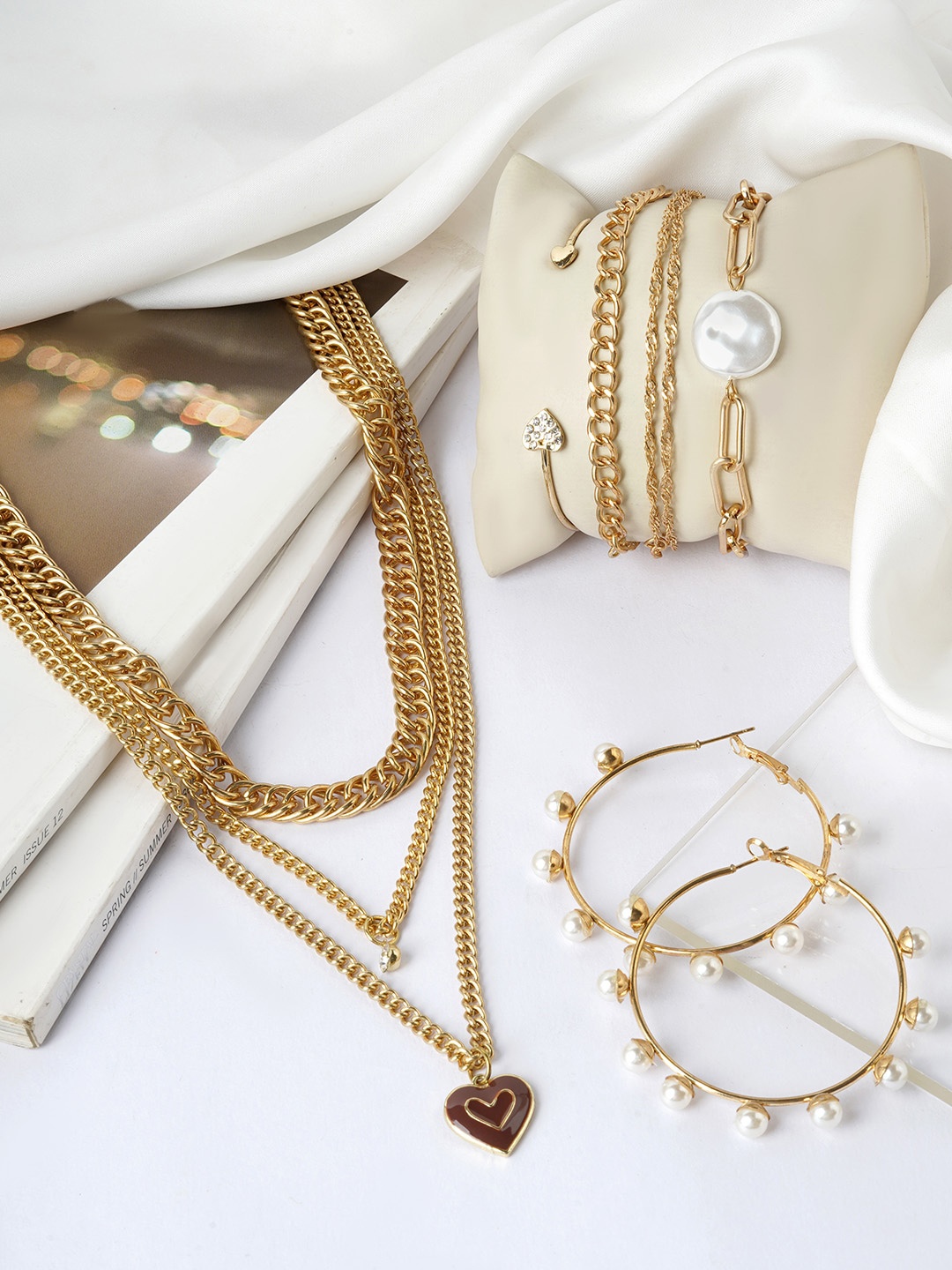 

JOKER & WITCH Women Gold-Toned Layered Chain Jewellery Set