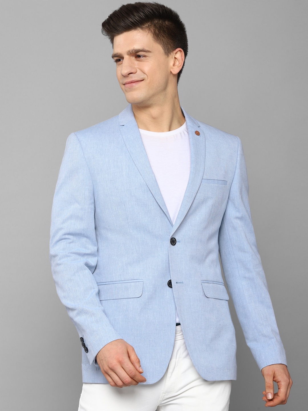 

Allen Solly Men Blue Solid Single-Breasted Slim-Fit Casual Blazer