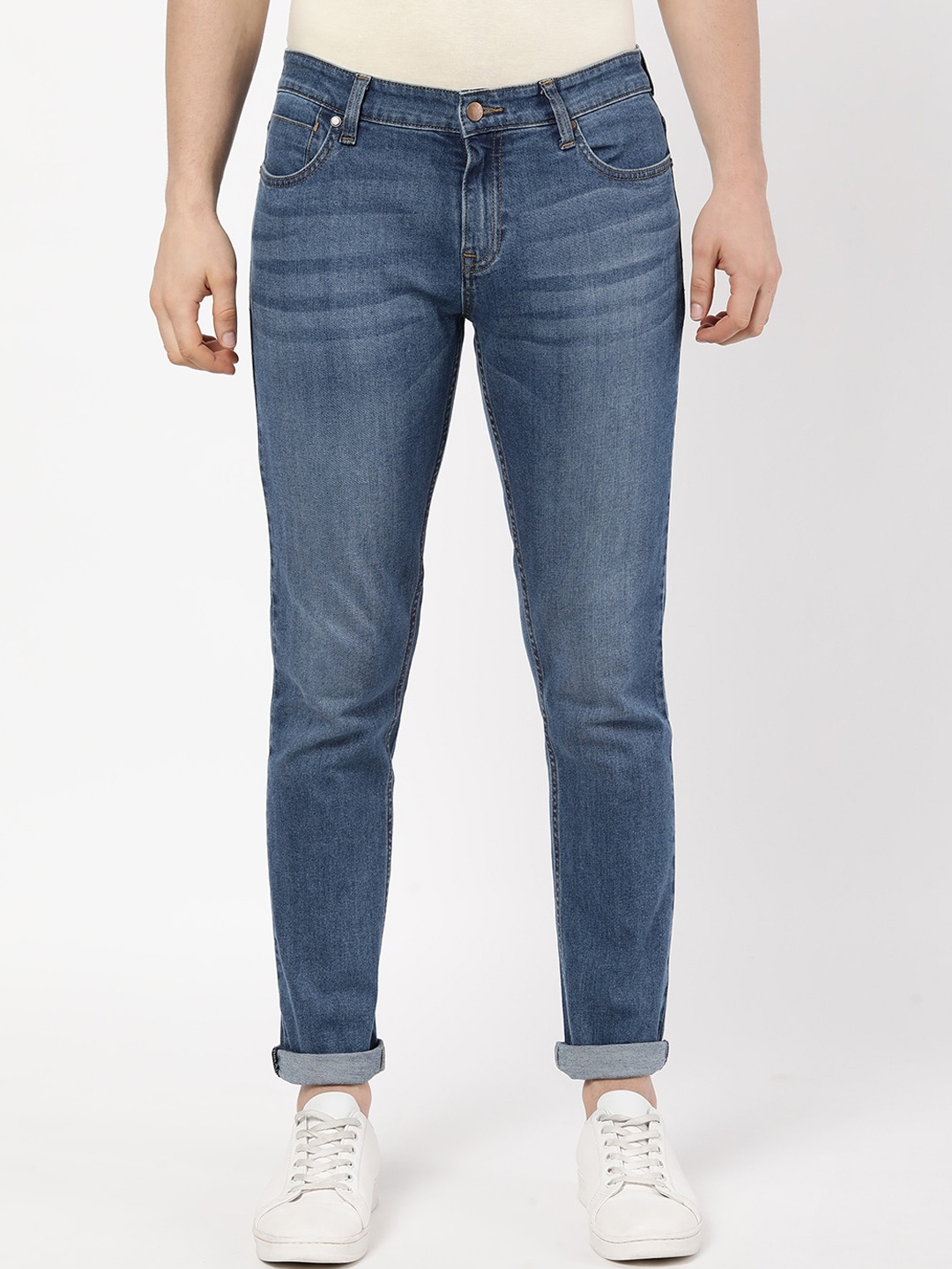 

R&B Men Blue Skinny Fit Heavy Fade Jeans