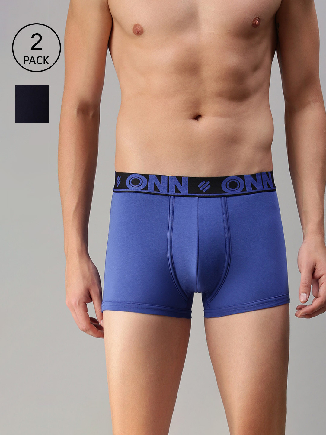 

ONN Men Pack Of 2 Solid Trunks ONN_273_INKBU_NB_2PC, Blue