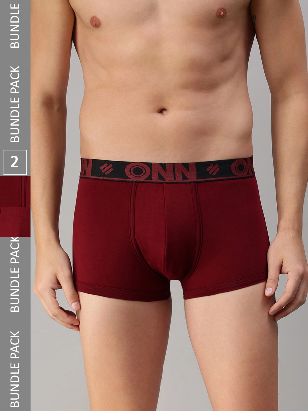 

ONN Men Pack of 2 Short Trunks ONN_273_WN_2PC, Maroon