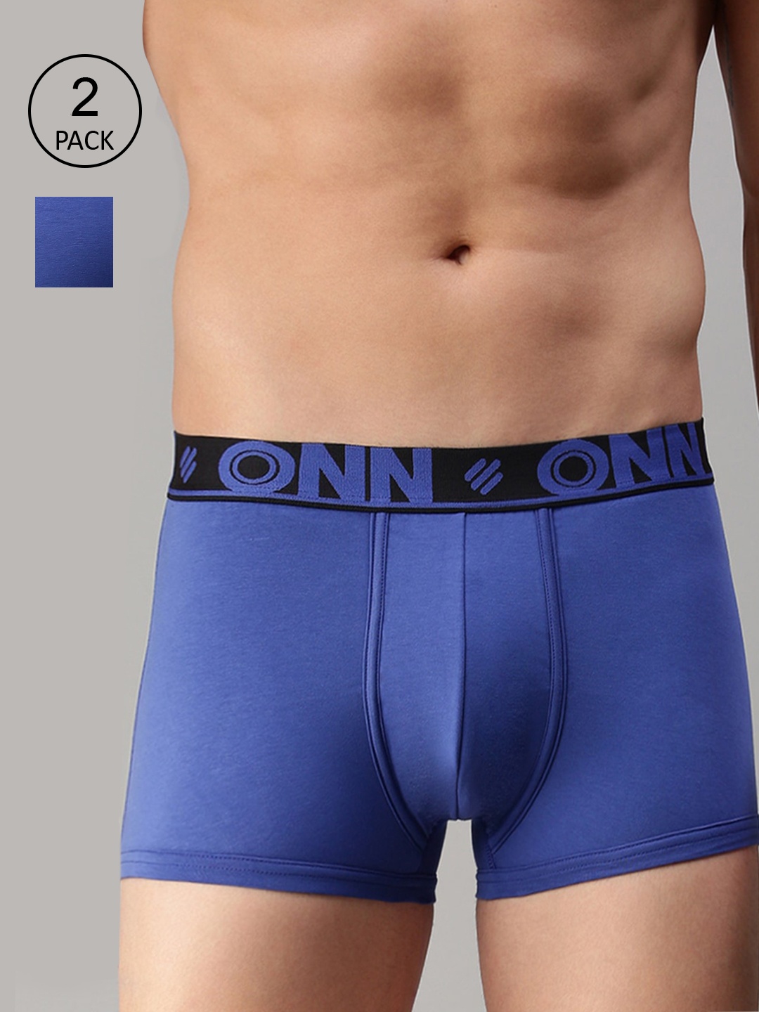 

ONN Men Pack Of 3 Blue Solid Mid-Rise Trunk ONN_273_INKBU_3PC