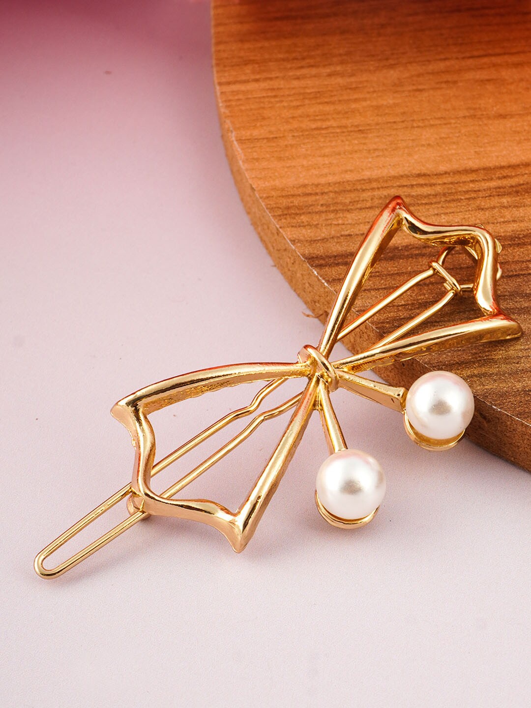 

Emmie Women Gold-Toned & White Embellished Bobby Pins