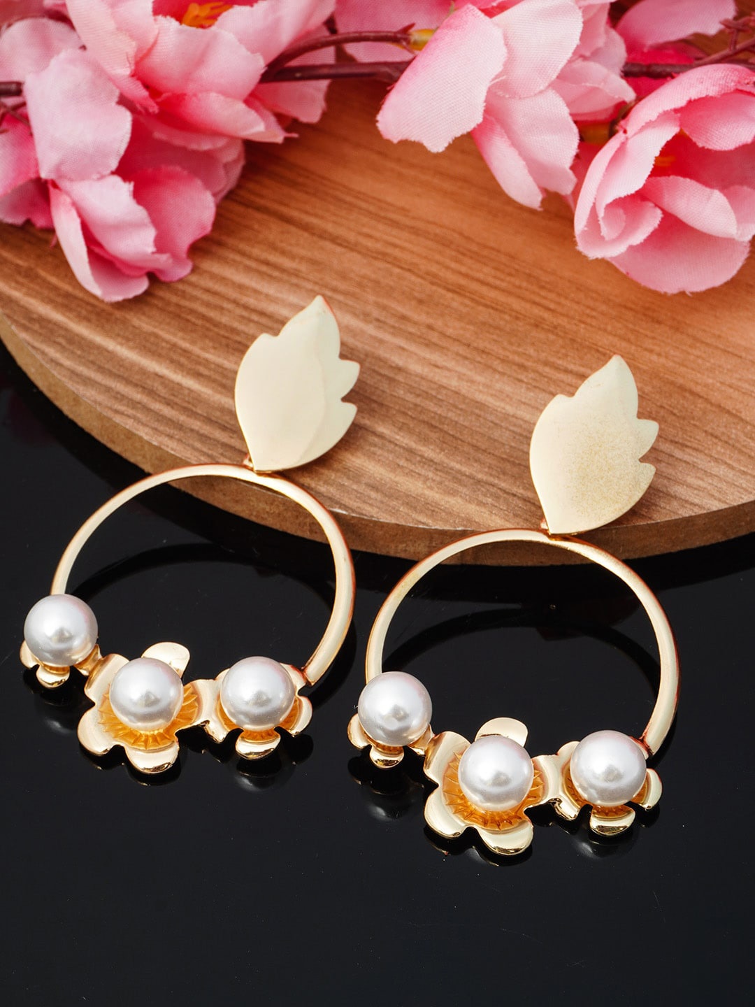 

Emmie Silver-Toned Circular Drop Earrings