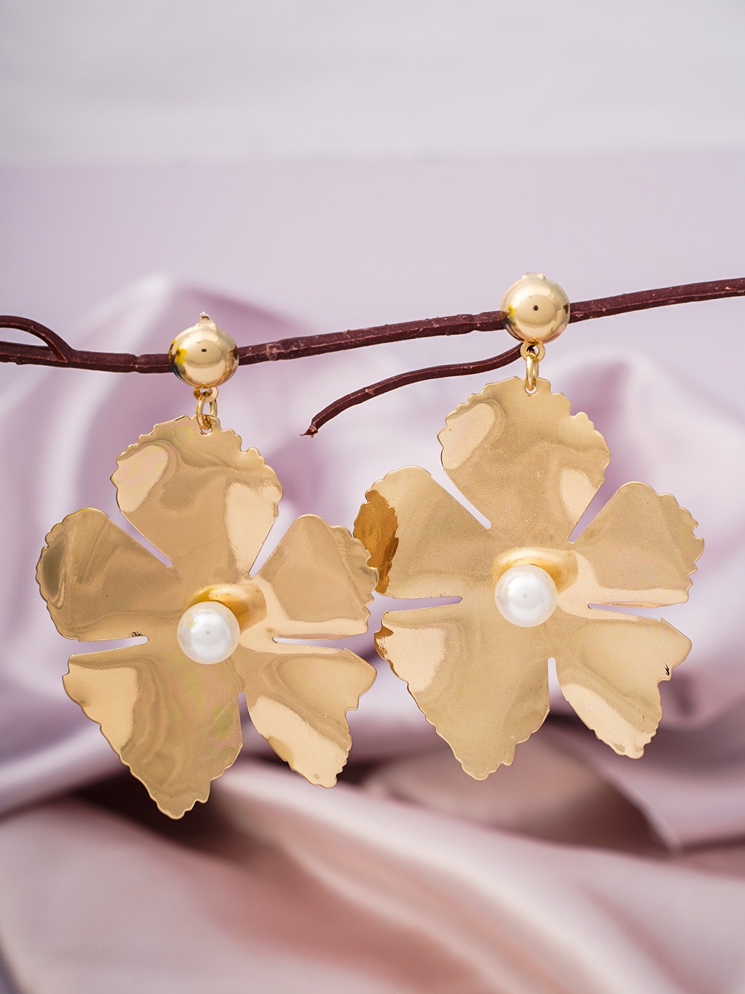 

Emmie Women Gold-Toned Floral Drop Earrings