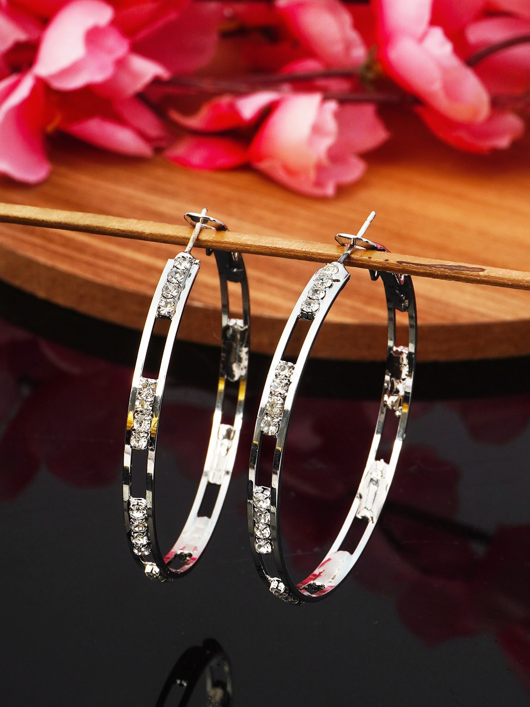 

Emmie Silver-Toned Circular Hoop Earrings