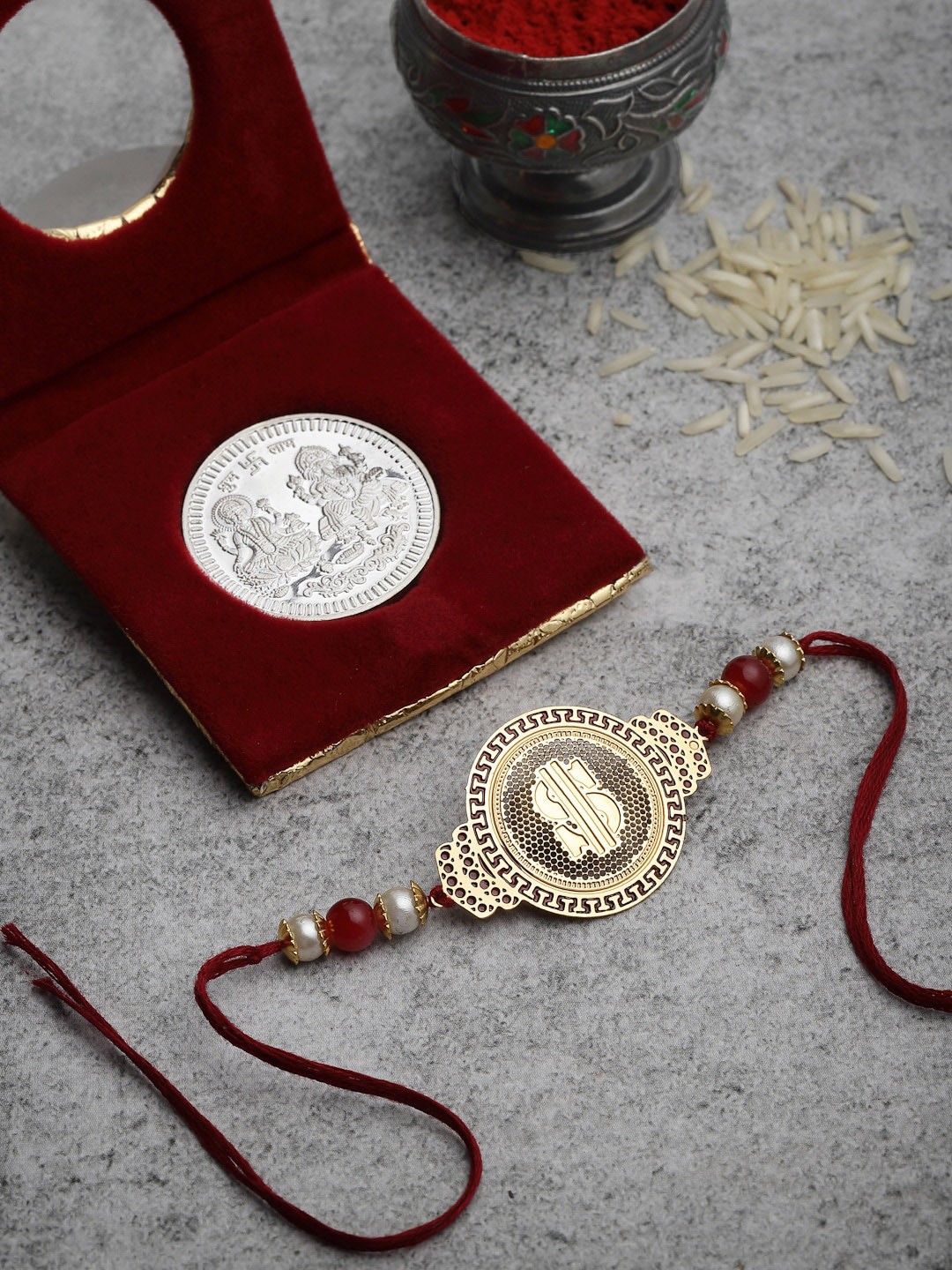 

PANASH 999 Pure Silver Coin Rakhi Gift Set
