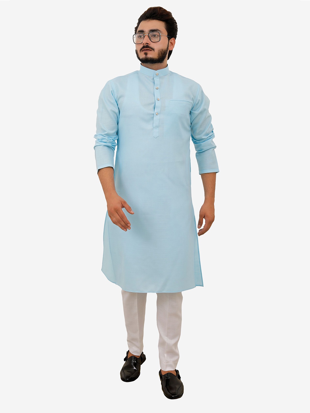 

Tibra Collection Men Pure Cotton Kurta with Churidar, Na
