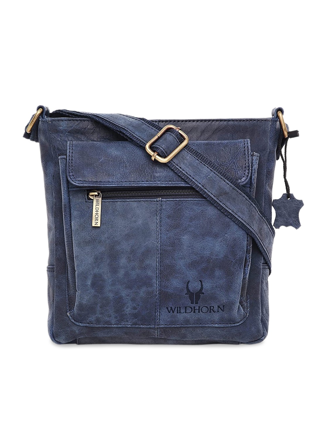 

WildHorn Blue Leather Swagger Sling Bag