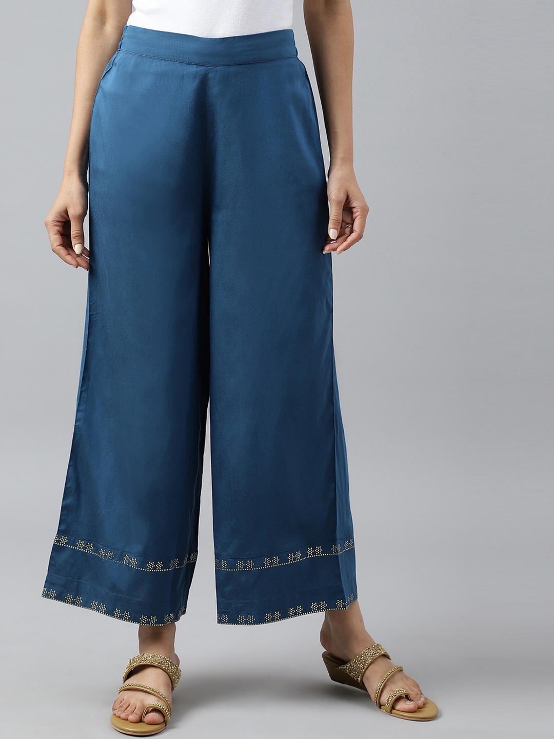 

W Women Persian Blue Straight Parallel Pants