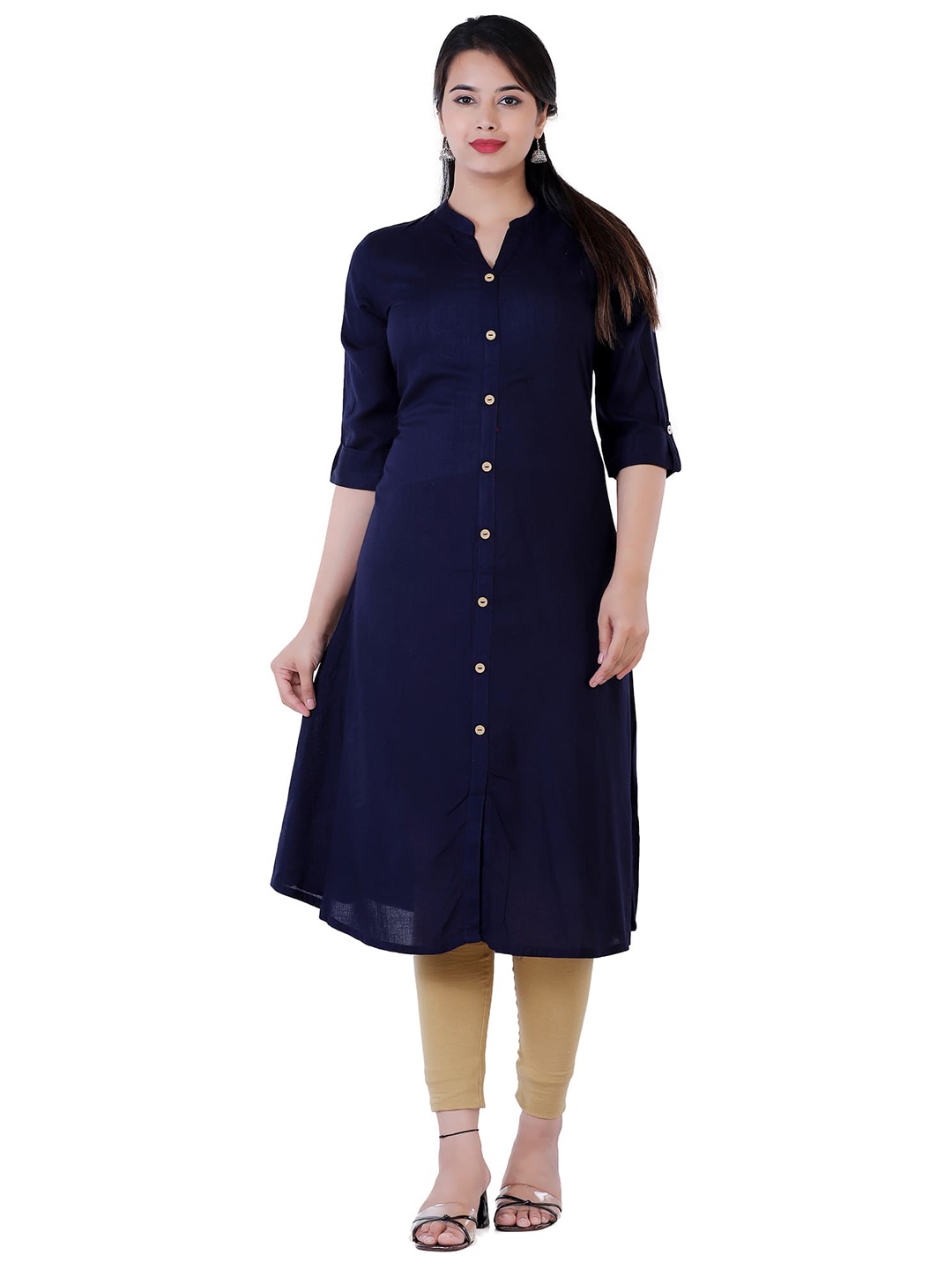 

JAIPURI COLLECTION Women Navy Blue A-Line Kurta