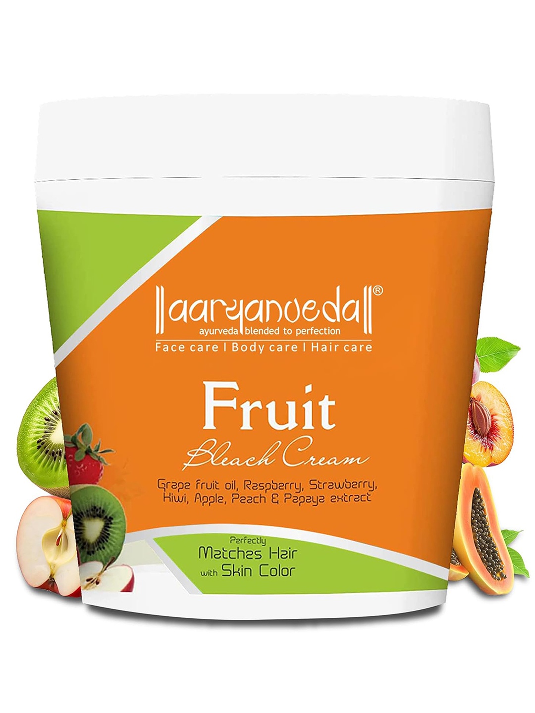 

Aryanveda Fruit Bleach Cream for Instant Glow & Removes Dead Skin Cells - 250g, Multi