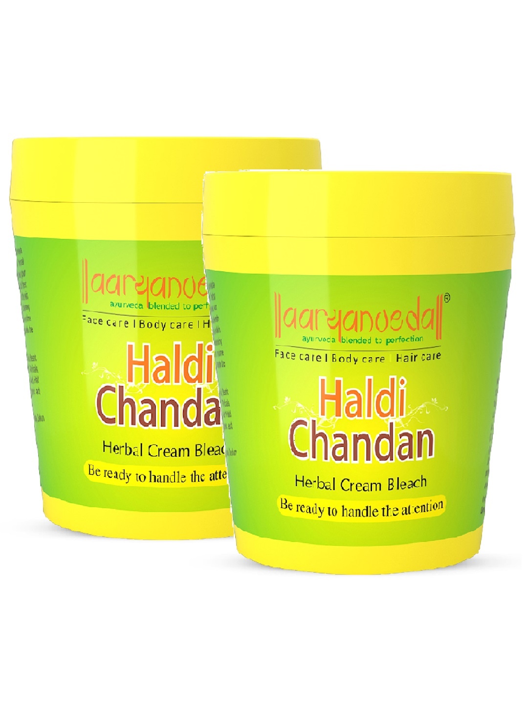 

Aryanveda Set Of 2 Haldi Chandan Bleach Cream With Real Turmeric For Skin Brightening-250G, Multi