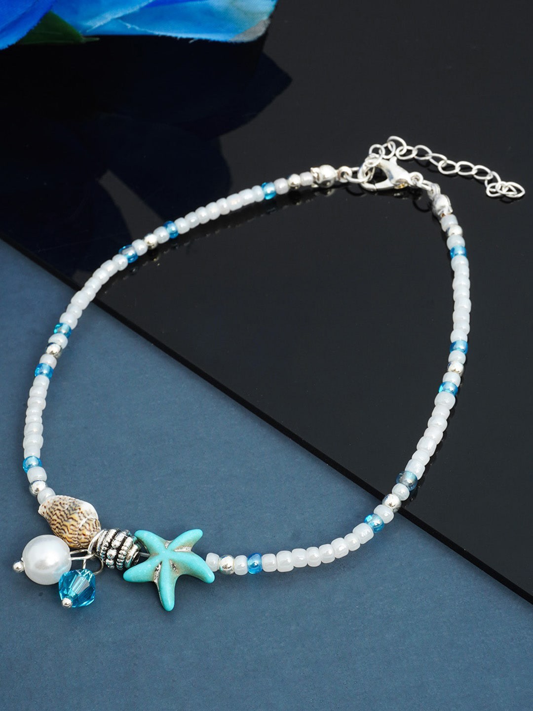 

Emmie Women White & Blue Charm Bracelet