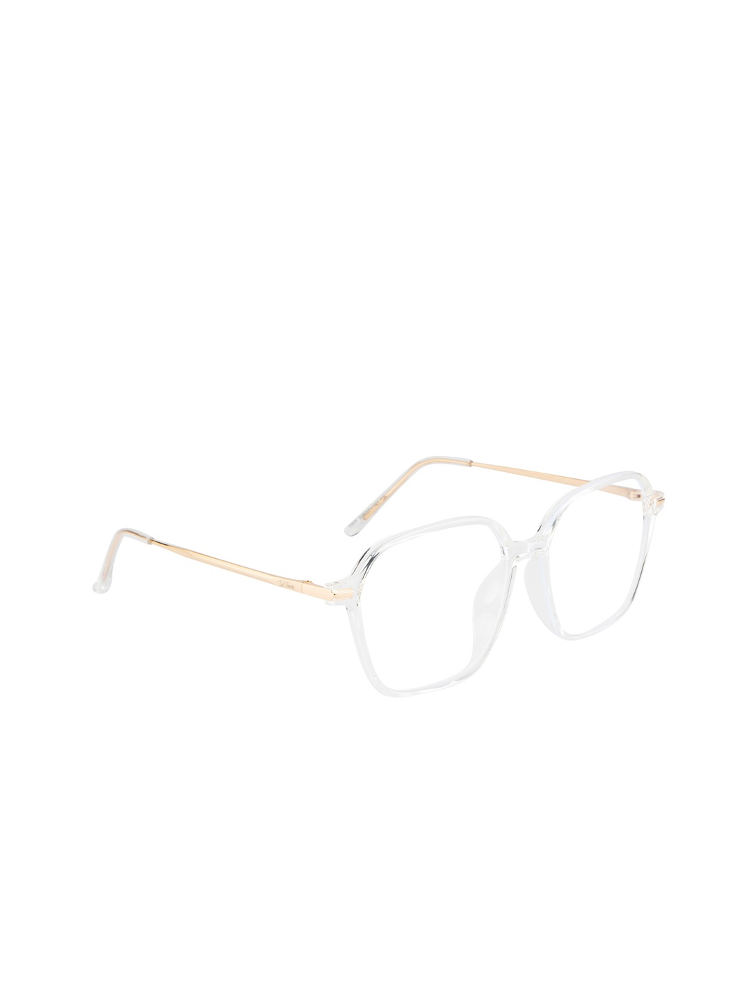 

Ted Smith Unisex White & Gold-Toned Full Rim Wayfarer Frames