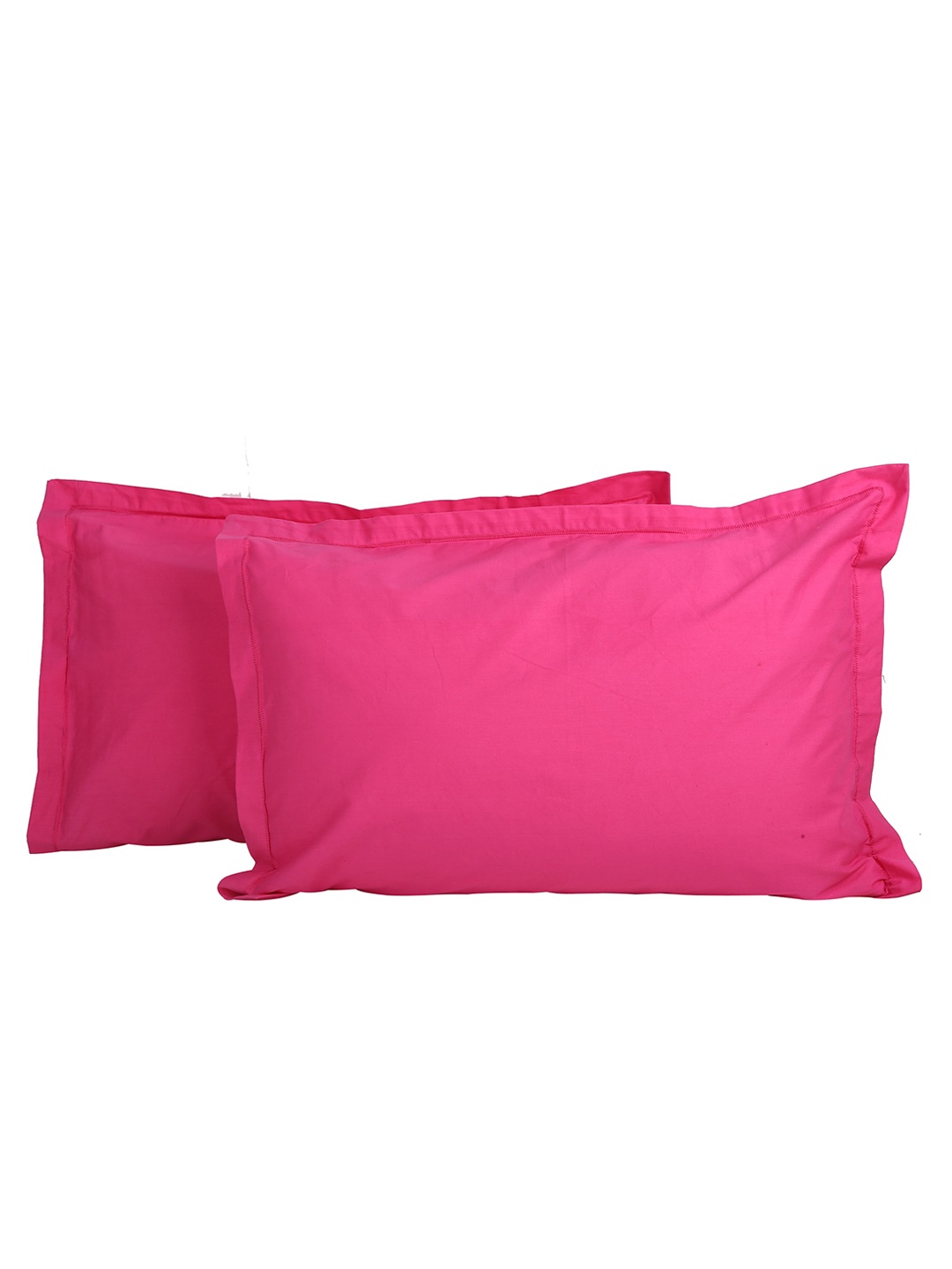 

Clasiko Set Of 2 Pink Solid 250 TC Cotton Pillow Covers