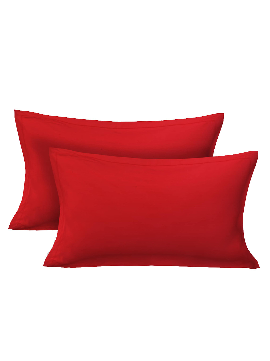 

Clasiko Set Of 2 Red Solid 250 TC Cotton Pillow Covers