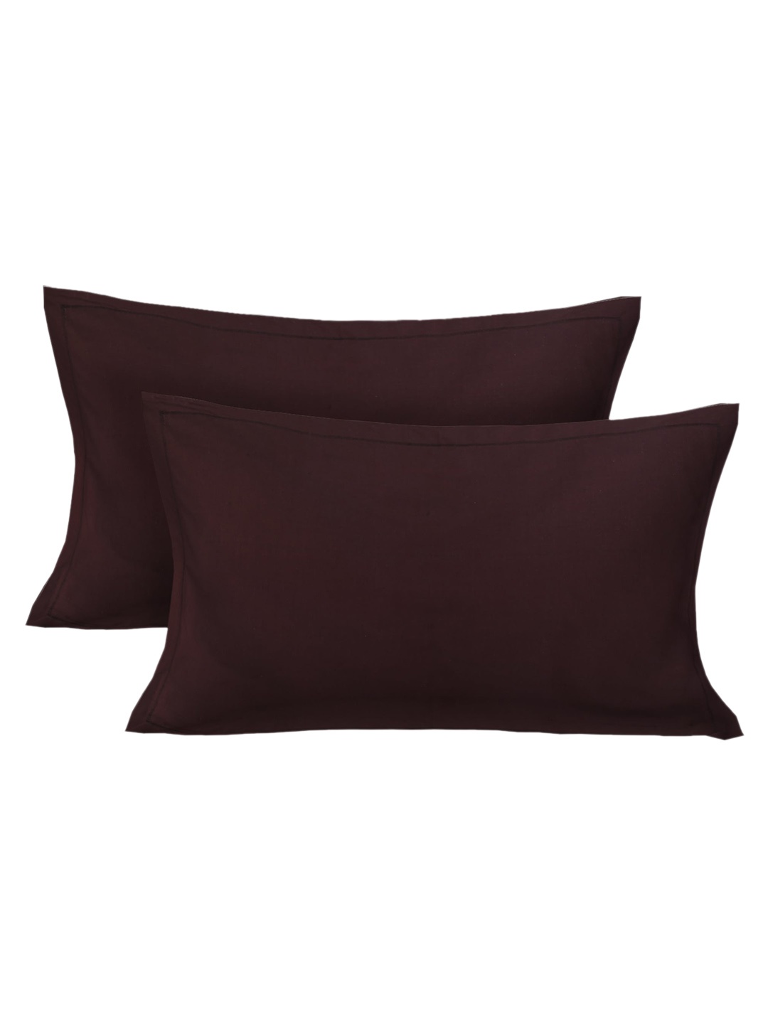

Clasiko Set Of 2 Maroon Solid 250 TC Cotton Pillow Covers